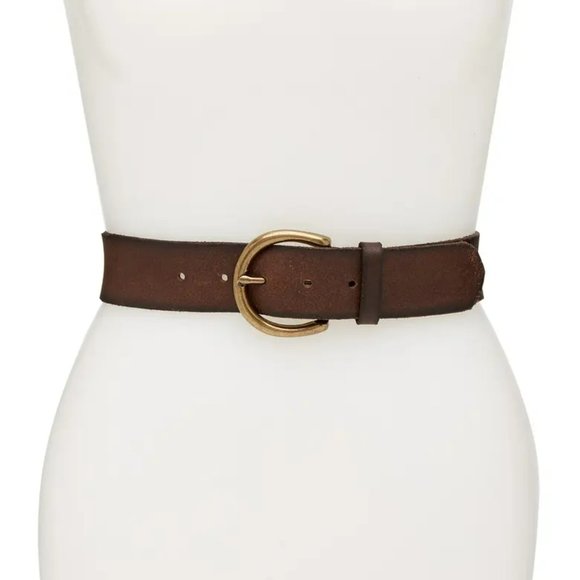 Frye 100% genuine leather brown belt Large/Small NWT - Picture 1 of 13